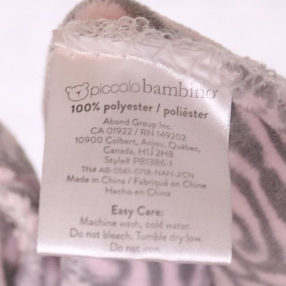 NWOT Piccolo Bambino pink & grey baby blanket b4 - Picture 6 of 6